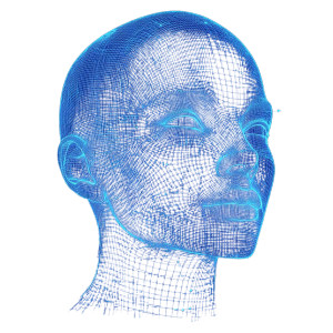 Digital Wireframe Head Vinyl Car Decal Sticker – Waterproof & UV-Resistant 8"