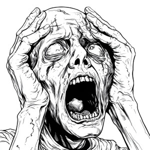 Screaming Zombie Head Vinyl Car Decal Sticker – Waterproof & UV-Resistant 8"