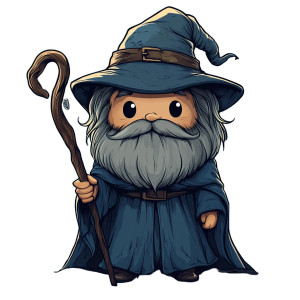 Chibby Wizard Vinyl Car Decal Sticker – Waterproof & UV-Resistant 8"