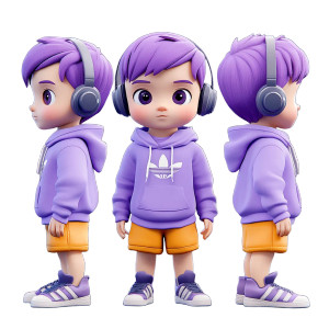 Chibi Boy Model V9 Vinyl Car Decal Sticker – Waterproof & UV-Resistant 8"