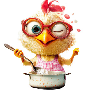 Cooking Cartoon Chicken Vinyl Car Decal Sticker – Waterproof & UV-Resistant 8"