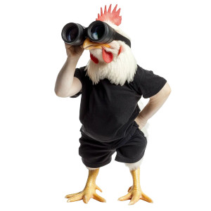 Chicken With Binoculars V3 Vinyl Car Decal Sticker – Waterproof & UV-Resistant 8"