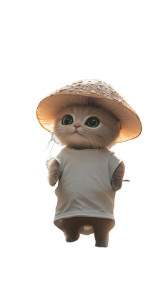 Mushroom Kitten Vinyl Car Decal Sticker – Waterproof & UV-Resistant 8"