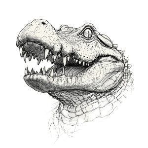 Happy Crocodile Head Vinyl Car Decal Sticker – Waterproof & UV-Resistant 8"