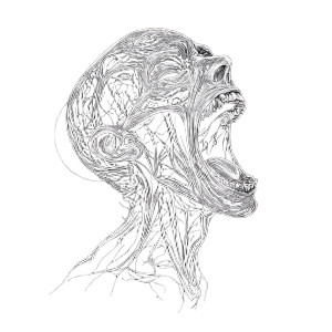 Screaming Human Outline Vinyl Car Decal Sticker – Waterproof & UV-Resistant 8"