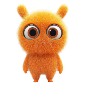 Cute Furry Character Vinyl Car Decal Sticker – Waterproof & UV-Resistant 8"