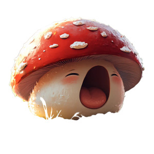 Yawning Mushroom Vinyl Car Decal Sticker – Waterproof & UV-Resistant 8"