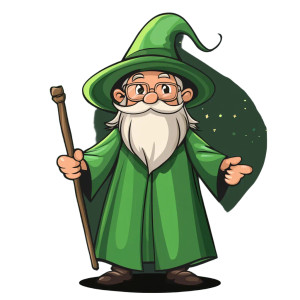 Friendly Green Wizard Vinyl Car Decal Sticker – Waterproof & UV-Resistant 8"