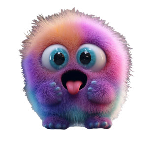 Colorful Furry Creature Vinyl Car Decal Sticker – Waterproof & UV-Resistant 8"