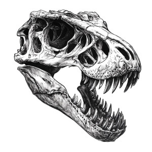 T-Rex Skull Tattoo Vinyl Car Decal Sticker – Waterproof & UV-Resistant 8"