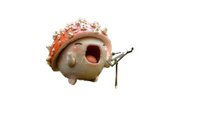 Singing Mushroom Creature Vinyl Car Decal Sticker – Waterproof & UV-Resistant 8"