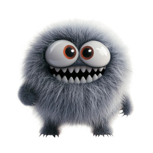 Small Furry Monster Vinyl Car Decal Sticker – Waterproof & UV-Resistant 8"