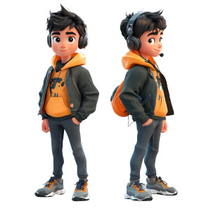 Gamer Boy Character Vinyl Car Decal Sticker – Waterproof & UV-Resistant 8"