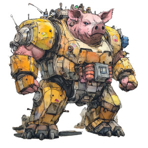 Fat Boar Mech Vinyl Car Decal Sticker – Waterproof & UV-Resistant 8"