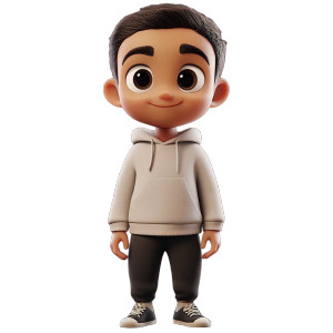 Pixar-Style Middle Eastern Boy Vinyl Car Decal Sticker – Waterproof & UV-Resistant 8"