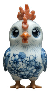 Porcelain Zodiac Rooster Vinyl Car Decal Sticker – Waterproof & UV-Resistant 8"