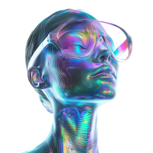 Holographic Virtual Avatar Vinyl Car Decal Sticker – Waterproof & UV-Resistant 8"