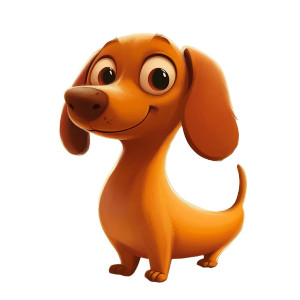 Cartoon Sausage Dog Vinyl Car Decal Sticker – Waterproof & UV-Resistant 8"