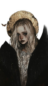 Elegant Black Bird Angel Vinyl Car Decal Sticker – Waterproof & UV-Resistant 8"