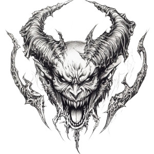 Demon Decal Sketch Vinyl Car Decal Sticker – Waterproof & UV-Resistant 8"