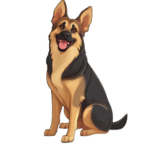 Smiling Older German Shepherd Vinyl Car Decal Sticker – Waterproof & UV-Resistant 8"