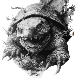 Turtle Demon Illustration Vinyl Car Decal Sticker – Waterproof & UV-Resistant 8"
