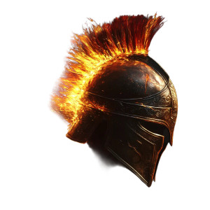 Fiery Trojan Helmet Vinyl Car Decal Sticker – Waterproof & UV-Resistant 8"