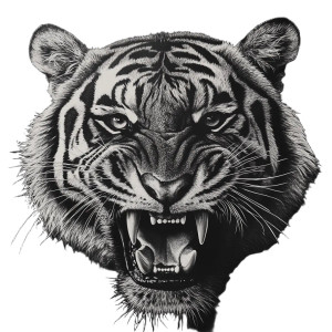 Roaring Tiger Face V6 Vinyl Car Decal Sticker – Waterproof & UV-Resistant 8"
