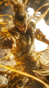 Sun Wukong Wielding Vinyl Car Decal Sticker – Waterproof & UV-Resistant 8"