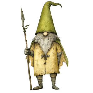 Gnome Knight Painting Vinyl Car Decal Sticker – Waterproof & UV-Resistant 8"