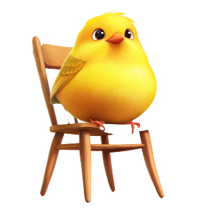 Cartoon Bird Chair Vinyl Car Decal Sticker – Waterproof & UV-Resistant 8"
