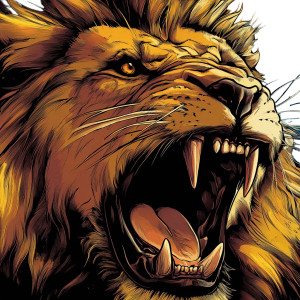 Comic Book Lion Vinyl Car Decal Sticker – Waterproof & UV-Resistant 8"