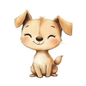 Cute Puppy Illustration Vinyl Car Decal Sticker – Waterproof & UV-Resistant 8"