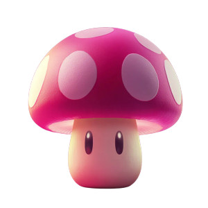 Magenta Mario Mushroom Vinyl Car Decal Sticker – Waterproof & UV-Resistant 8"