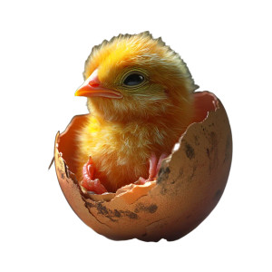 Hatching Chick Egg Vinyl Car Decal Sticker – Waterproof & UV-Resistant 8"