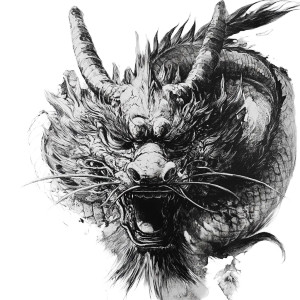 Chinese Dragon Drawing V5 Vinyl Car Decal Sticker – Waterproof & UV-Resistant 8"