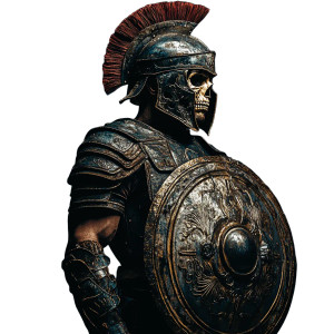 Skull-Faced Gladiator Vinyl Car Decal Sticker – Waterproof & UV-Resistant 8"