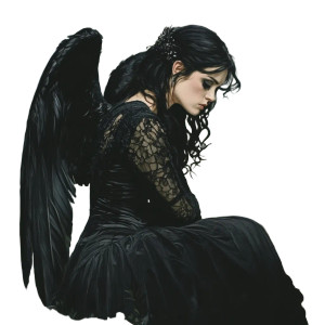 Gothic Angel Mourning V3 Vinyl Car Decal Sticker – Waterproof & UV-Resistant 8"