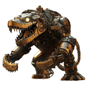 Steampunk Alligator Robot Vinyl Car Decal Sticker – Waterproof & UV-Resistant 8"