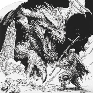 Fantasy Line Art Vinyl Car Decal Sticker – Waterproof & UV-Resistant 8"