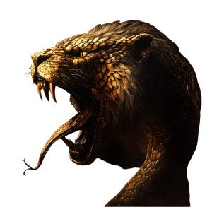 Lion-Headed Serpent Vinyl Car Decal Sticker – Waterproof & UV-Resistant 8"