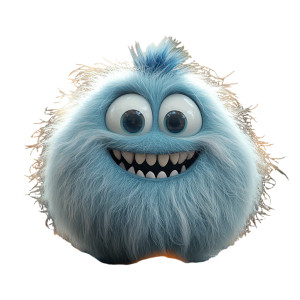 Fluffy Spherical Creature Vinyl Car Decal Sticker – Waterproof & UV-Resistant 8"