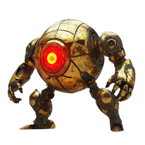 Golden Steampunk Golem Vinyl Car Decal Sticker – Waterproof & UV-Resistant 8" Golden Steampunk Golem Vinyl Car Decal Sticker – Waterproof & UV-Resistant 8"