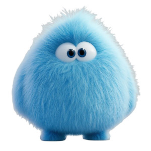 Fluffy Blue Character V2 Vinyl Car Decal Sticker – Waterproof & UV-Resistant 8"