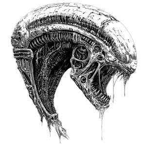 Cyborg Xeno Head Vinyl Car Decal Sticker – Waterproof & UV-Resistant 8"