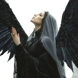 Gothic Angel Woman Vinyl Car Decal Sticker – Waterproof & UV-Resistant 8"