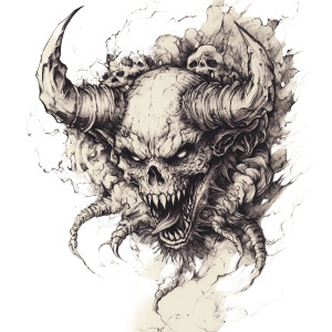 Mammon Demon Tattoo Vinyl Car Decal Sticker – Waterproof & UV-Resistant 8" Mammon Demon Tattoo Vinyl Car Decal Sticker – Waterproof & UV-Resistant 8"