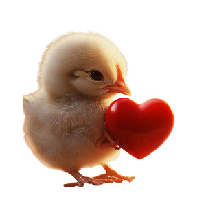 Baby Chicken Heart Vinyl Car Decal Sticker – Waterproof & UV-Resistant 8"