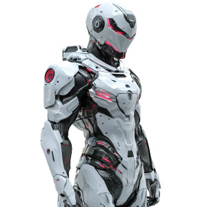 Futuristic Armor Suit Vinyl Car Decal Sticker – Waterproof & UV-Resistant 8"