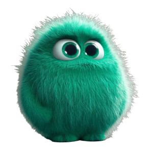 Emerald Fuzzy Monster Vinyl Car Decal Sticker – Waterproof & UV-Resistant 8"